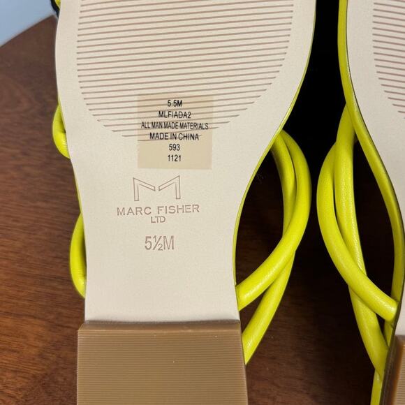 New Marc Fisher LTD Fiada Sandal in Yellow Women's Size 5.5 - Picture 7 of 8